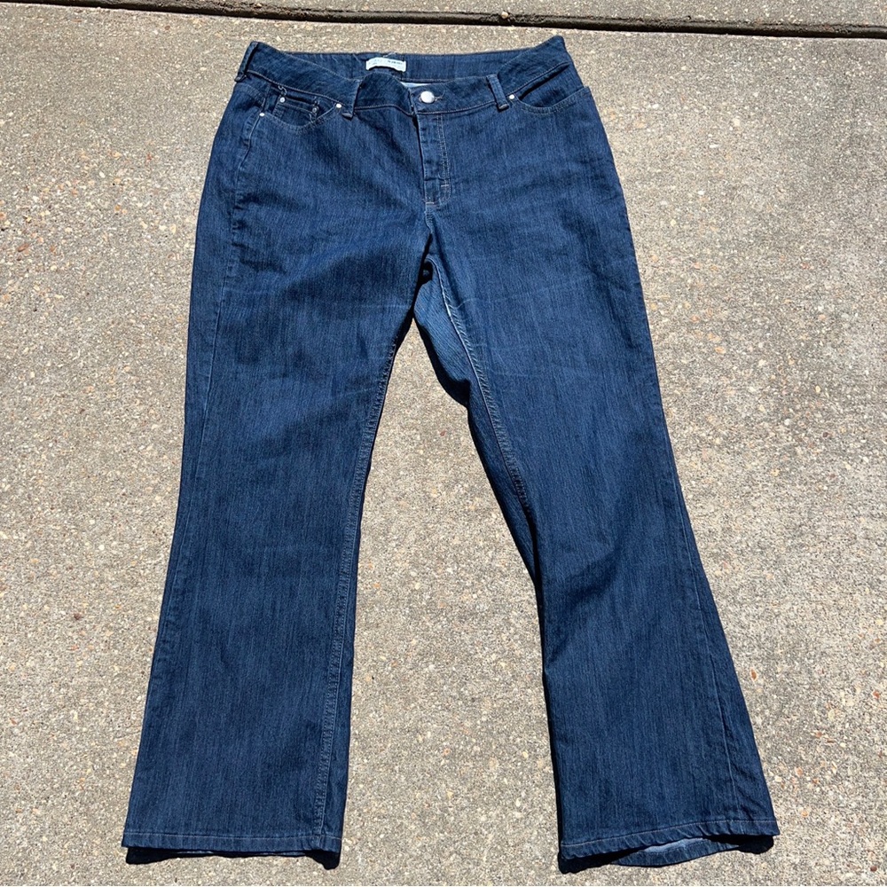 Riders by Lee No Gap Waist Boot Cut Jeans Women's Plus 18M Blue Rinse Mid Rise